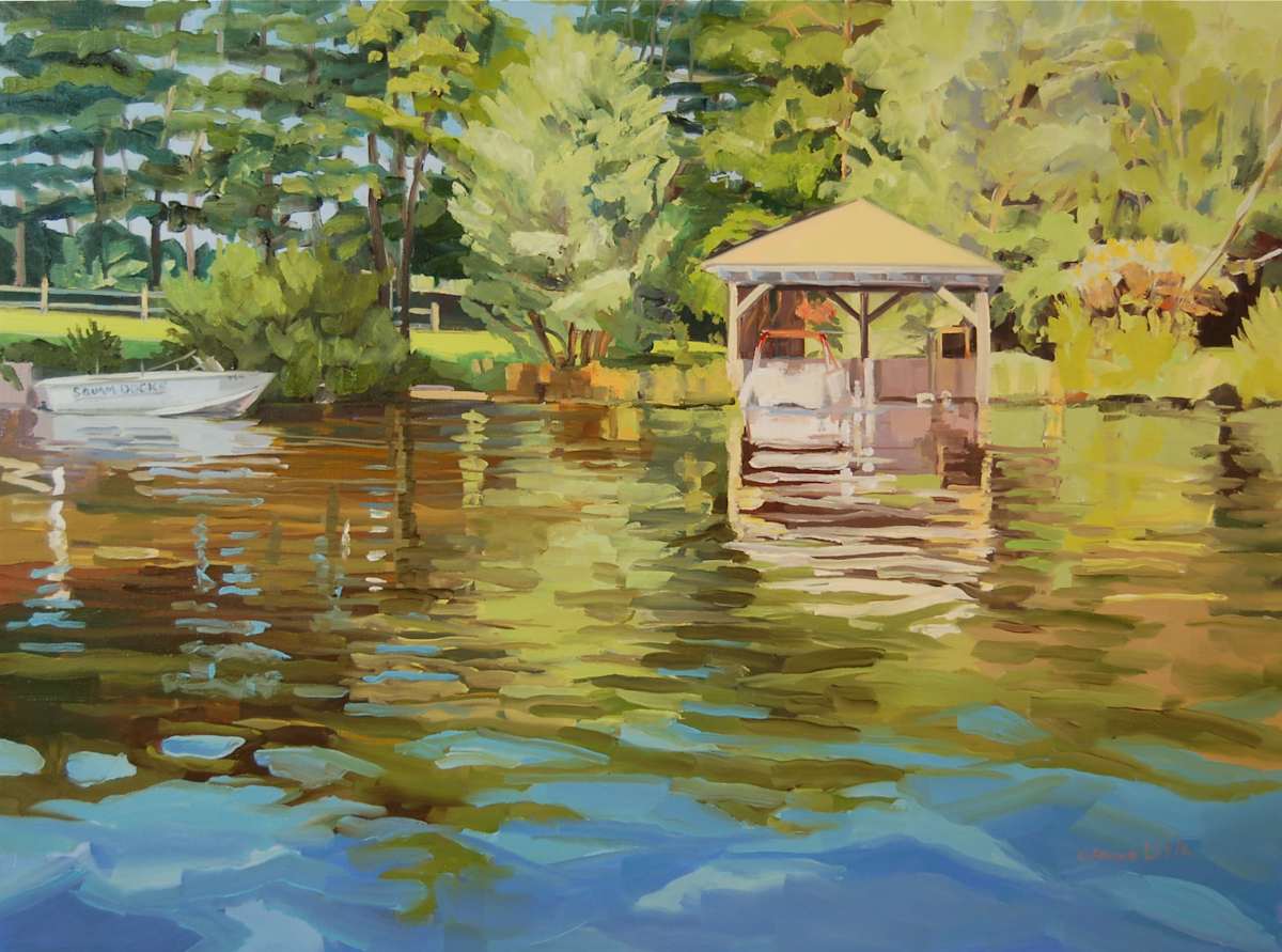 Squam Boathouse by Elaine Lisle, Image 1.