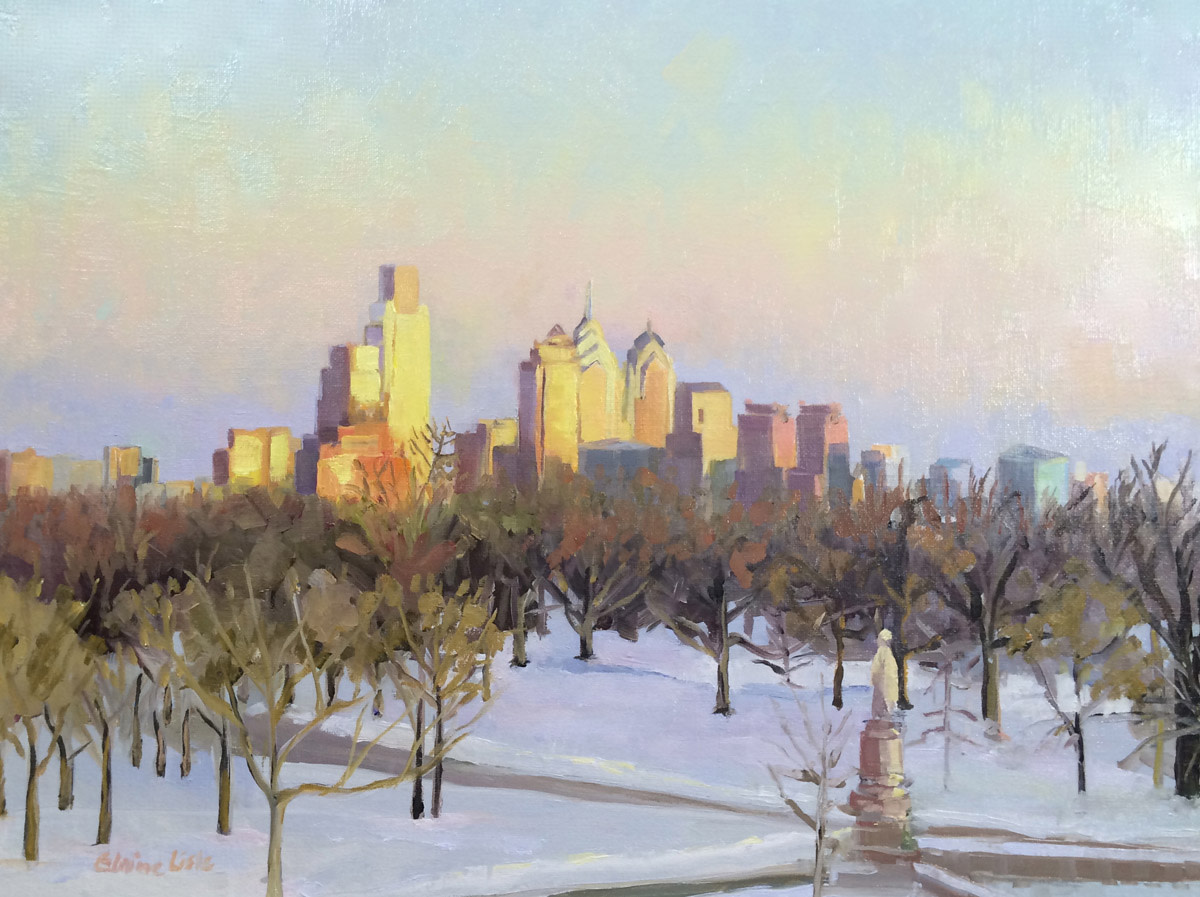 Winter Sun on the City by Elaine Lisle 