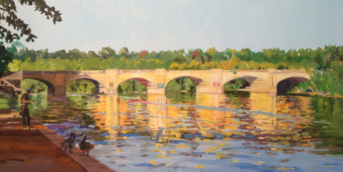 yellow Reflections on the schuylkill by Elaine Lisle 