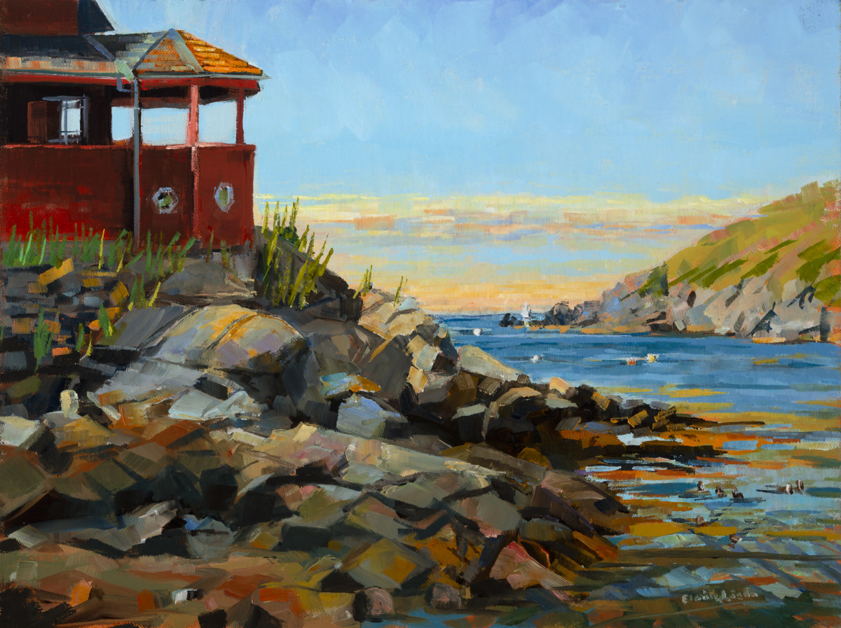 Red House on the Rocks by Elaine Lisle 