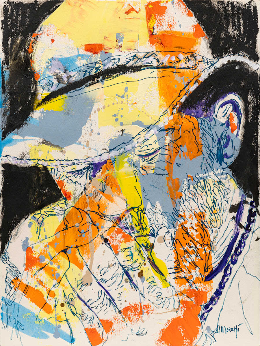 Harmonica Player by Al Moretti 