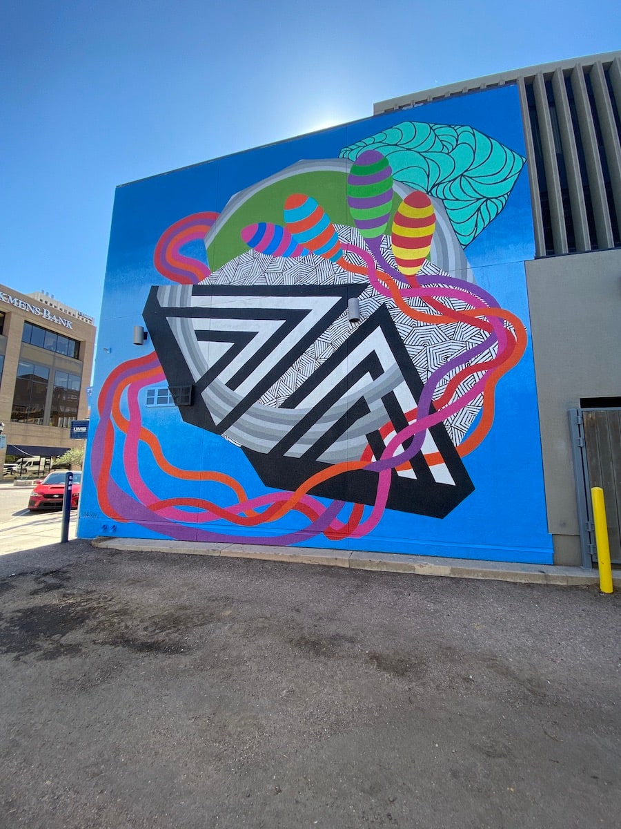 WindSong by Kim Carlino  Image: Public Art mural commission for Art on the Streets Festival. Colorado Springs, CO.