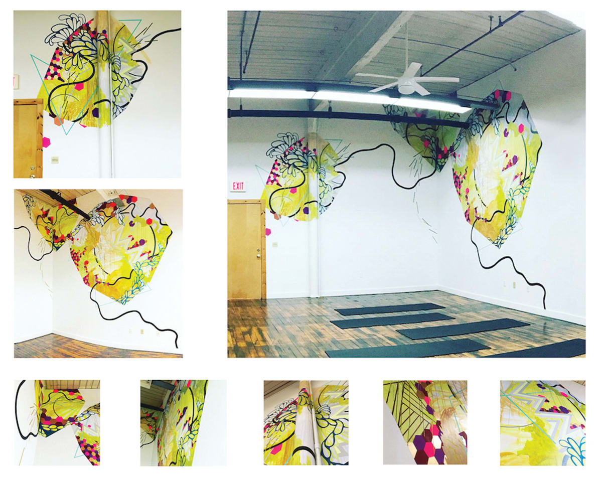BioSphere III by Kim Carlino  Image: Mural Painting commission for Renew Pilates. Easthampton, MA.