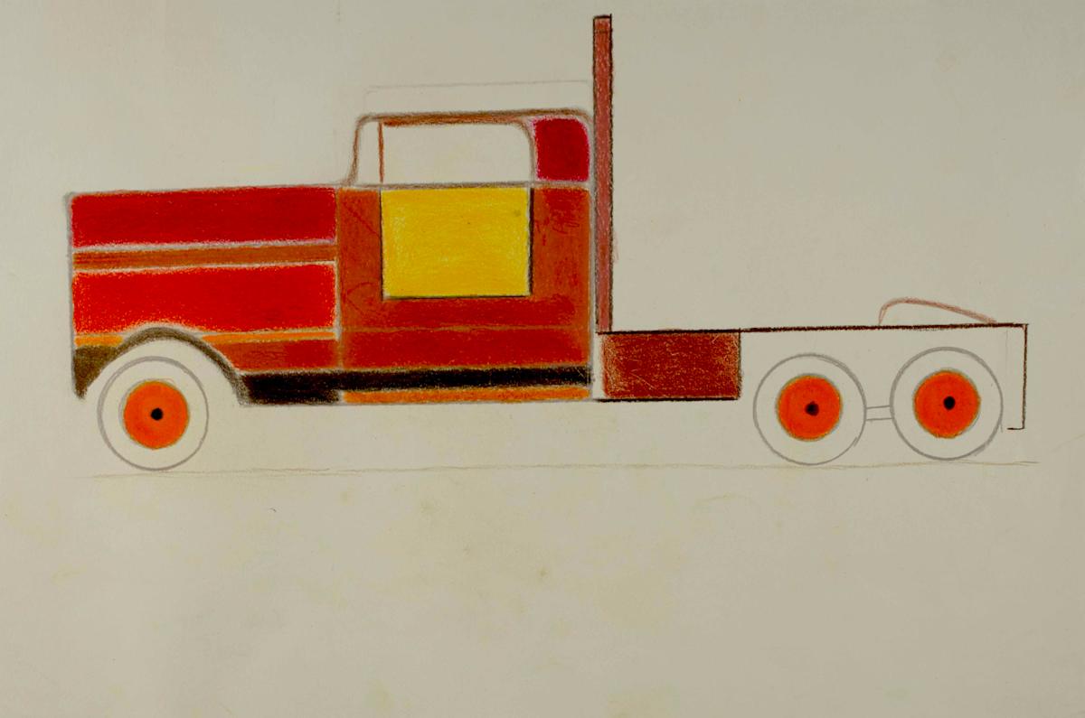 Red Pick Up Truck by Alan Ward 