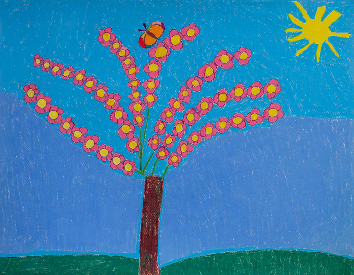 Sun, Butterfly and Tree by Cindy Johnson 