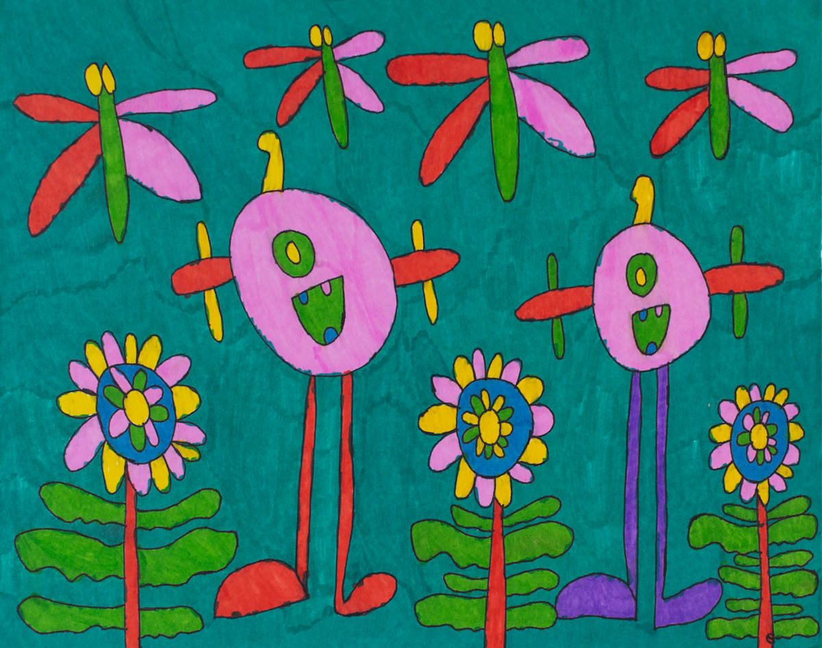 Two Pink Critters in Nature by Claire Clifford 