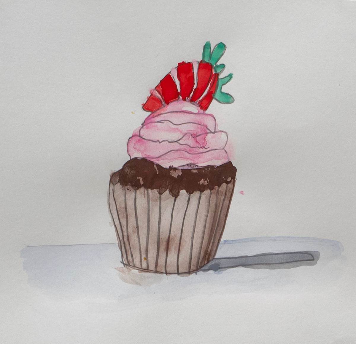 Chocolate Cupcake by Cynthia Adams 