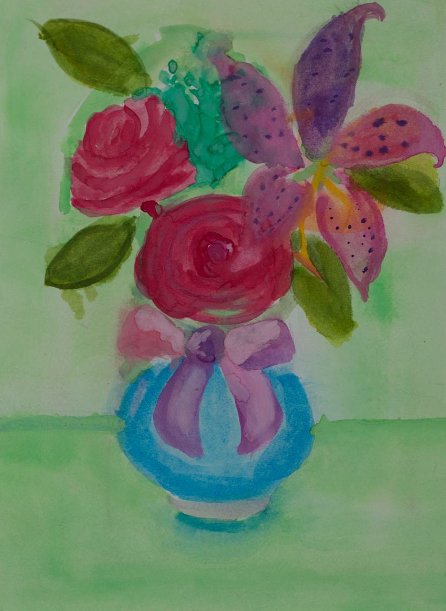 Love in Blue Vase by Cynthia Adams, Image 1.