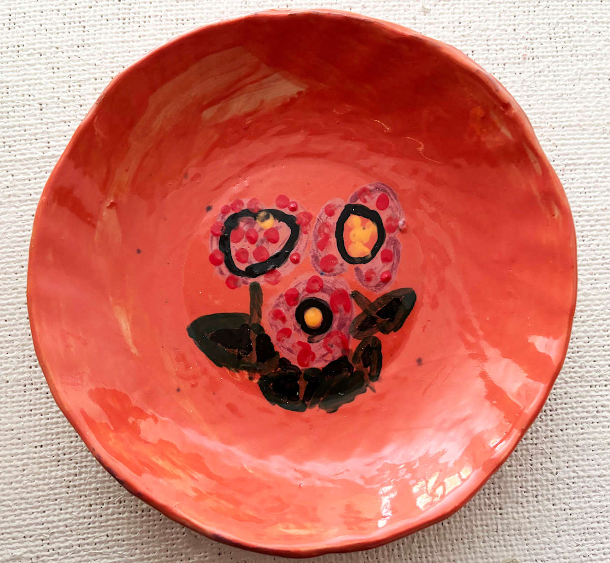 Red Flower Bowl by Cynthia Adams, Image 3.