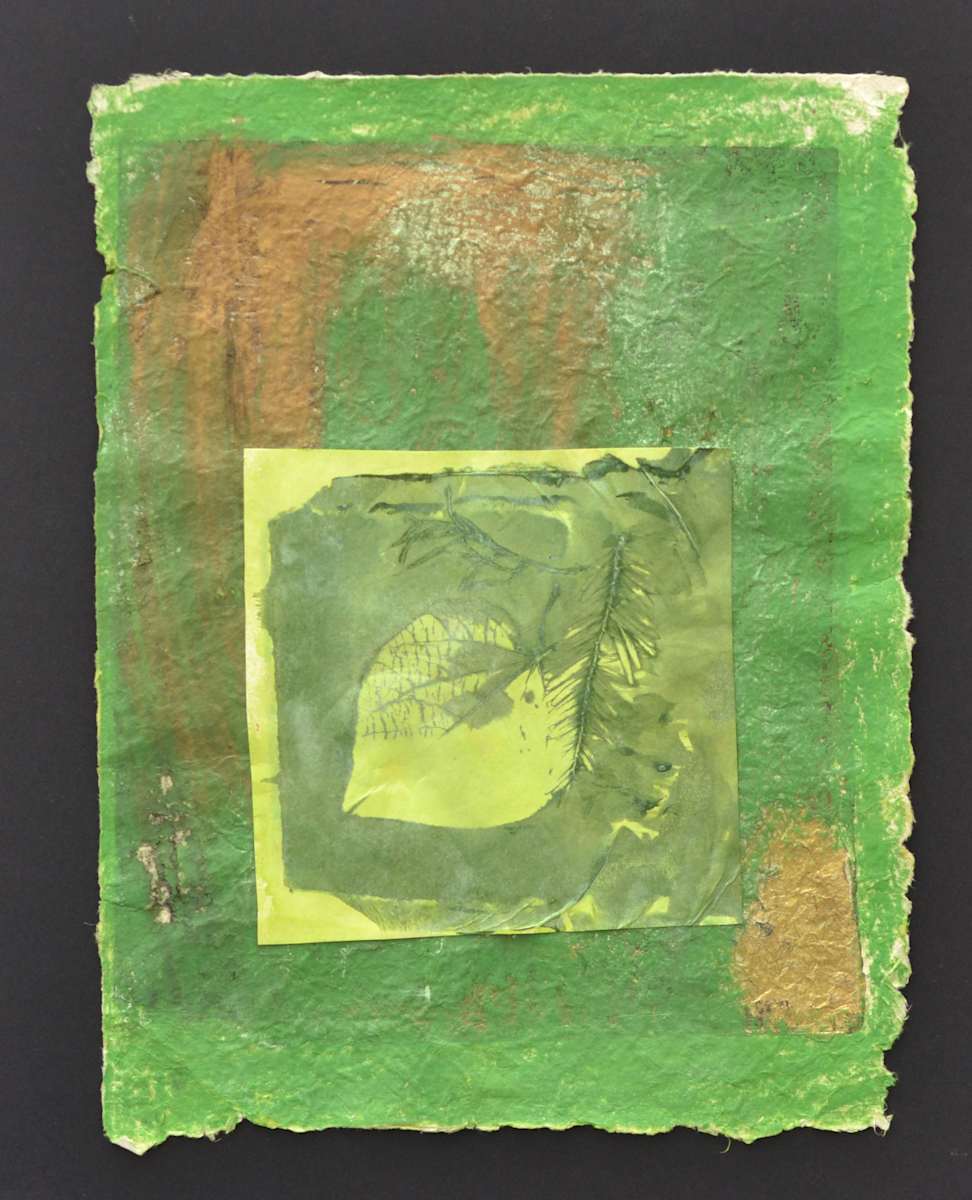 Green and Golden Leaf by Gina Cataldo 