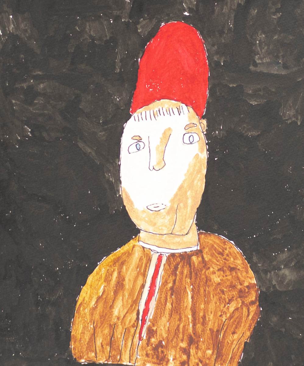 Man with Red Hat by Debbie Wann 