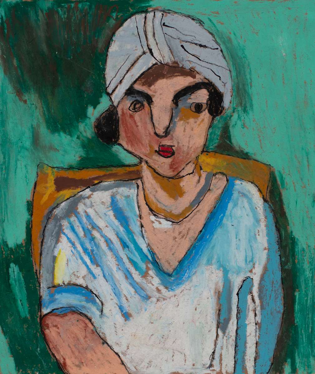 Woman with White Cap by Debbie Wann 