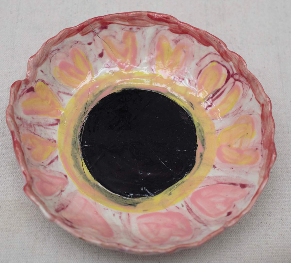 Pink Hearts Bowl by Ellie Wooster, Image 8.
