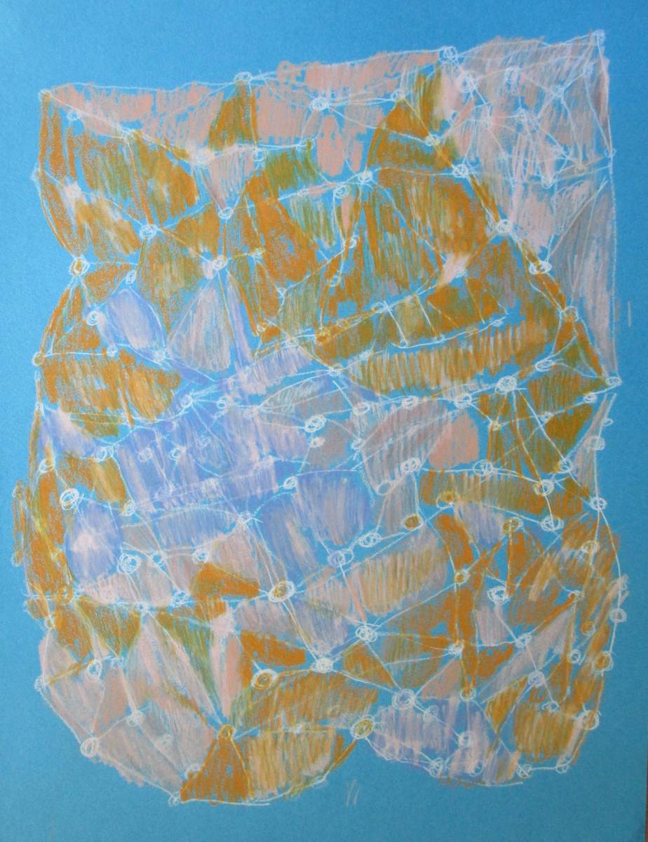 Dot Network on Blue Paper by Andrew Tomasini 