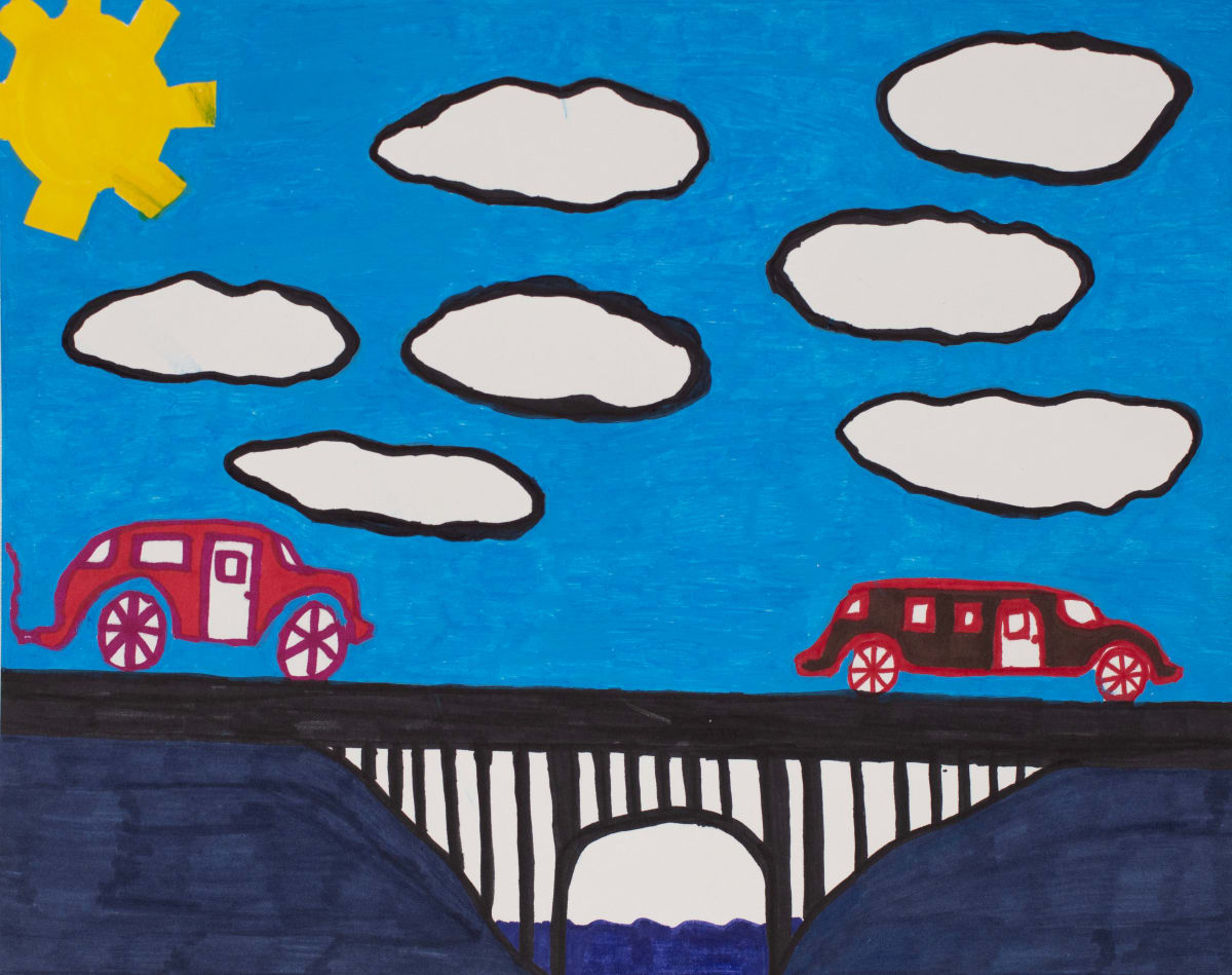 Cars on a Bridge by James Scott 