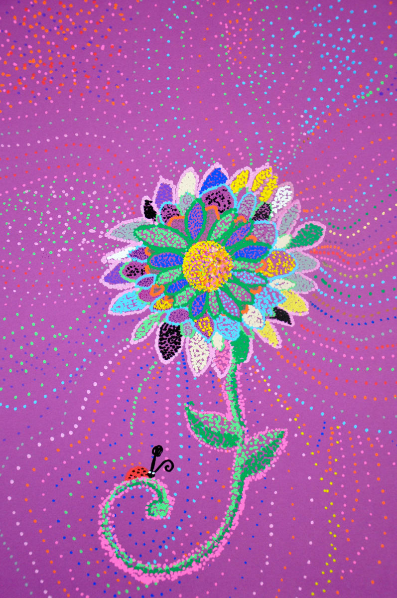 Pointillist Flower by Katie Buster 