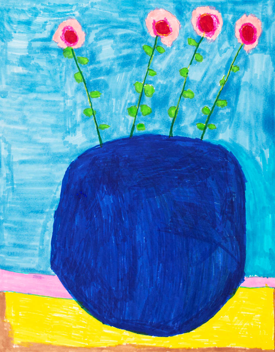 Four Pink Flowers by Katie Buster, Image 2.