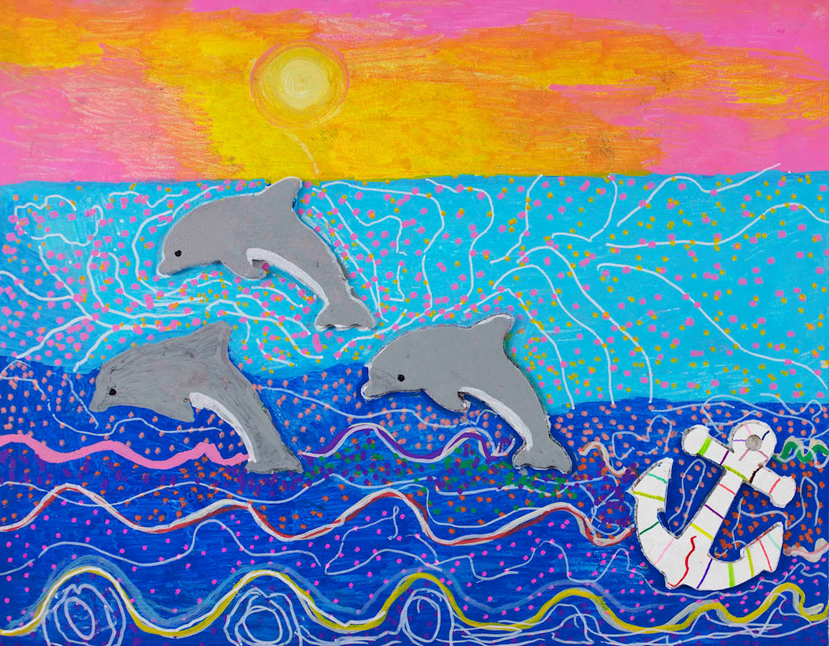 Dolphins Sunset Ride by Katie Buster, Image 1.