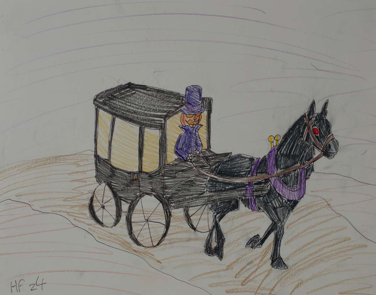 Horse with Carriage by Kirby Faine 