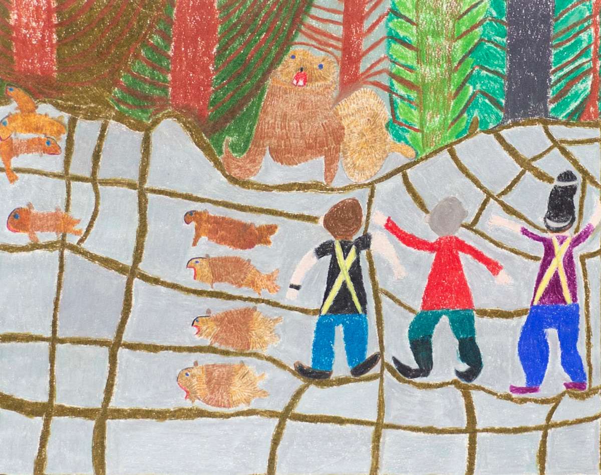 Mama Seal Protecting Her Babies by Lucy Sokoloff 