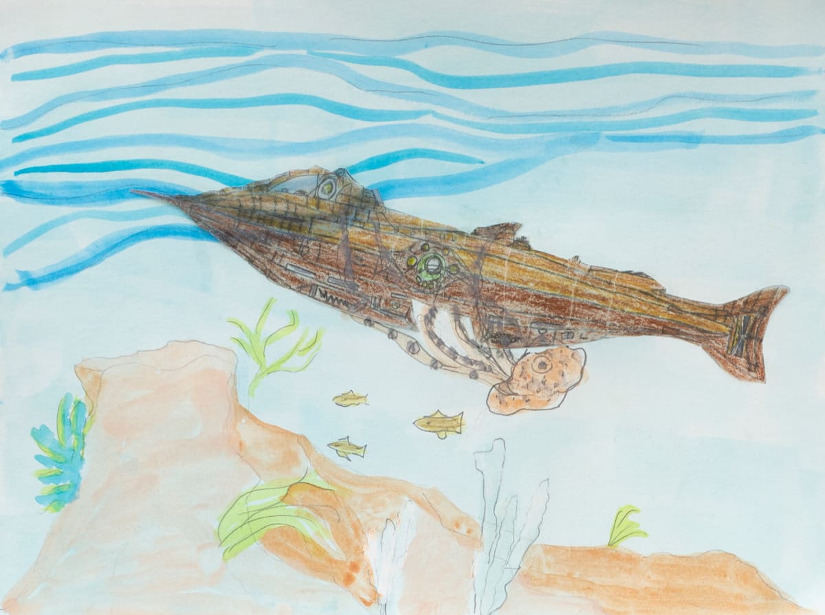 Octopus and Three Fish by Robert Lacey, Image 1.