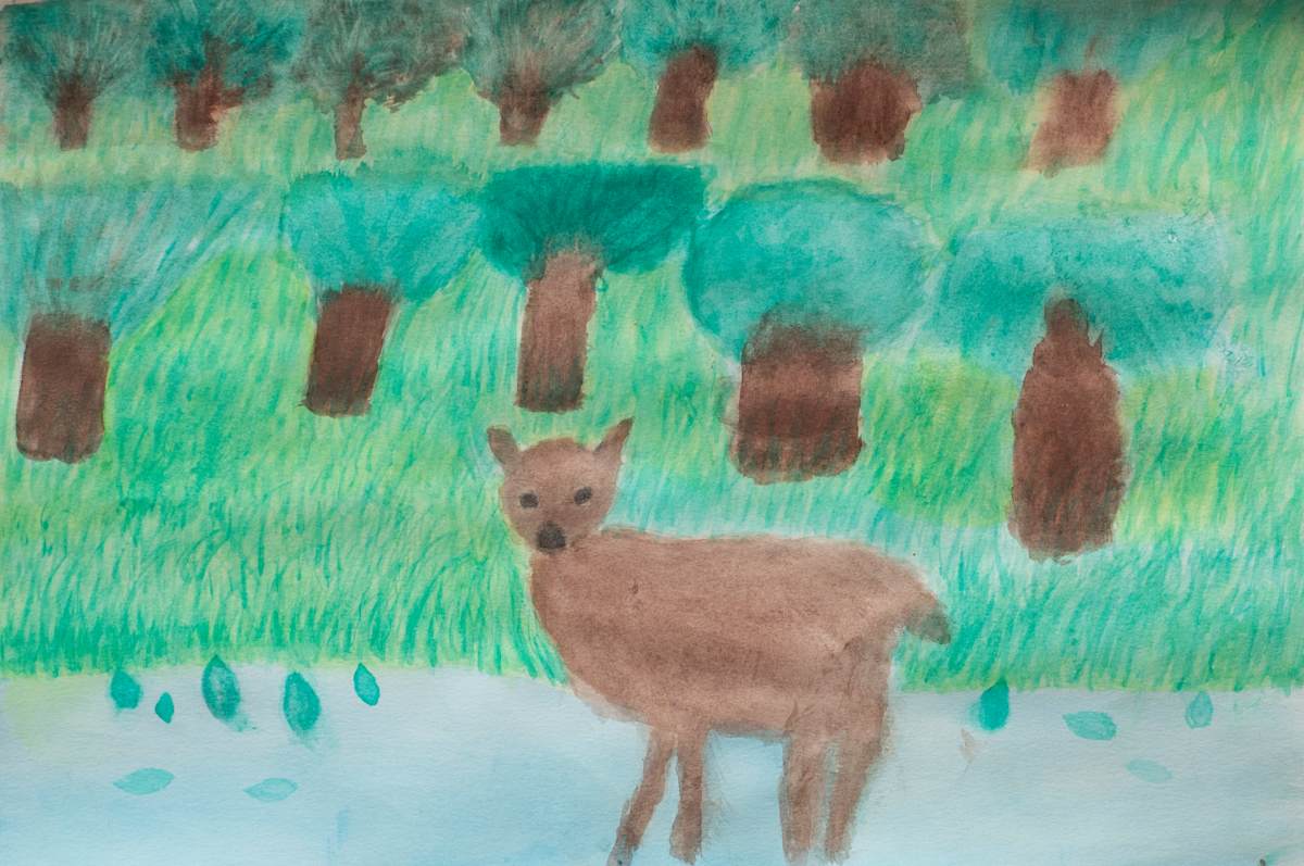 Baby Deer Exploring Jungle by Sheri McSweeney, Image 1.