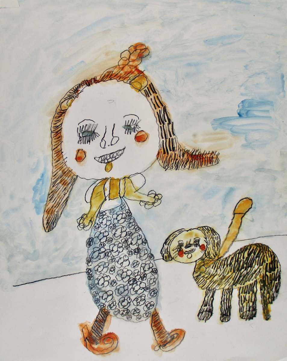 Girl and Dog Walking by Josie Juantorena, Image 1.