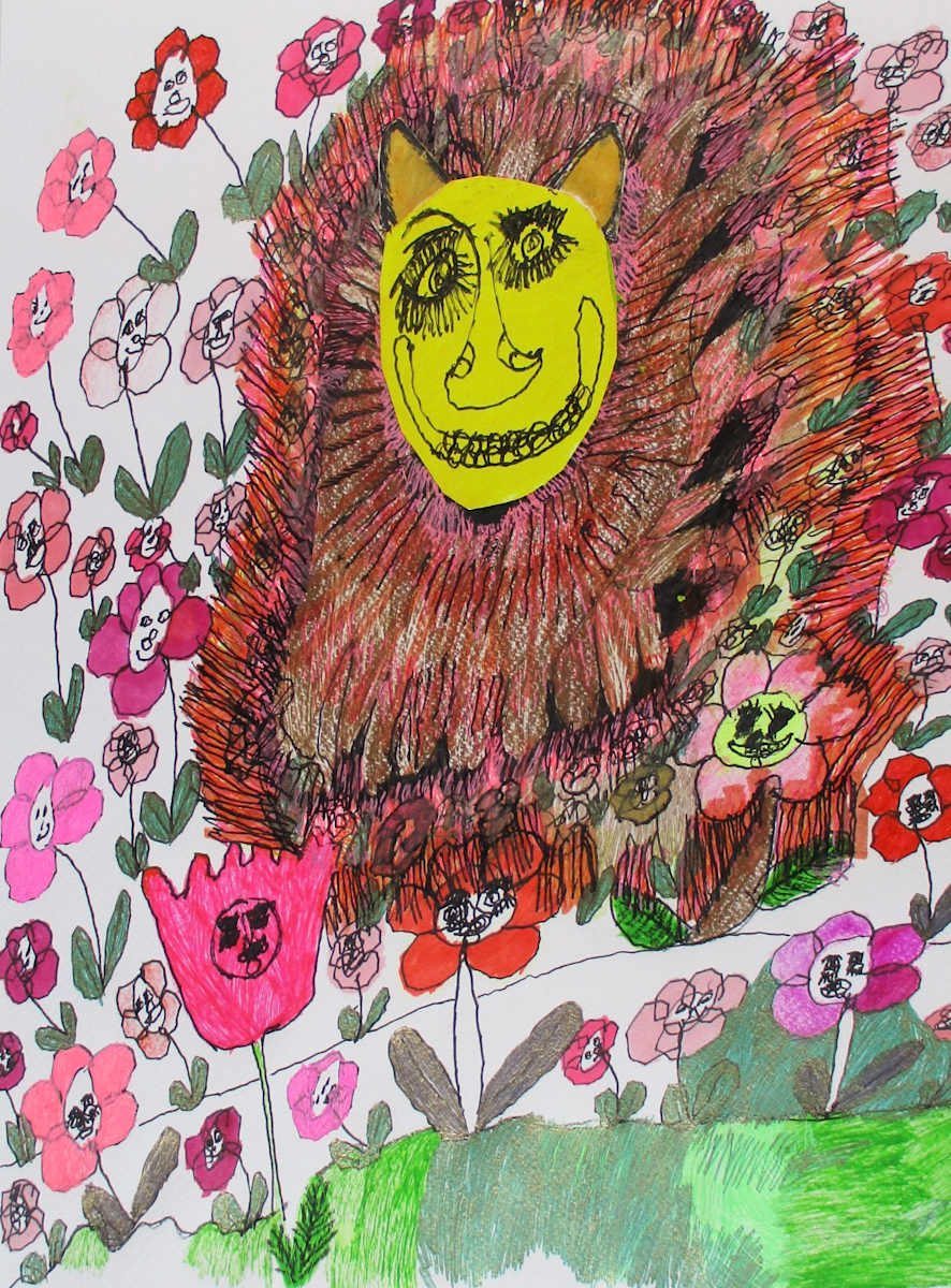 Lioness and Flower Friends by Josie Juantorena, Image 1.