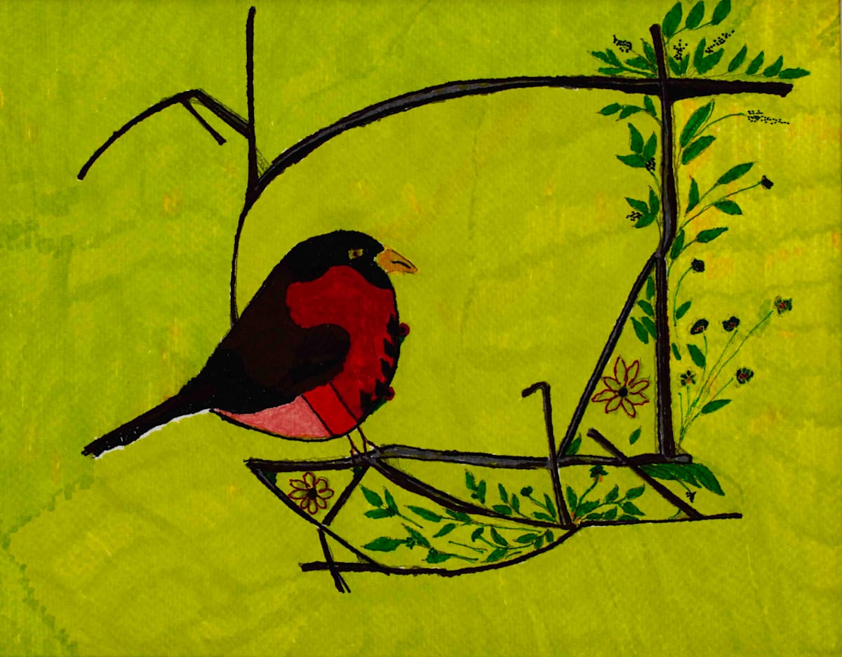 Red Bird in the Branch by Lannie Gower, Image 1.