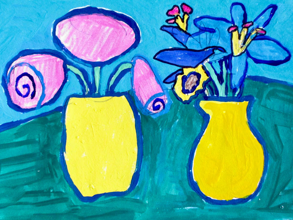 Yellow Vases by Patricia  Drake 