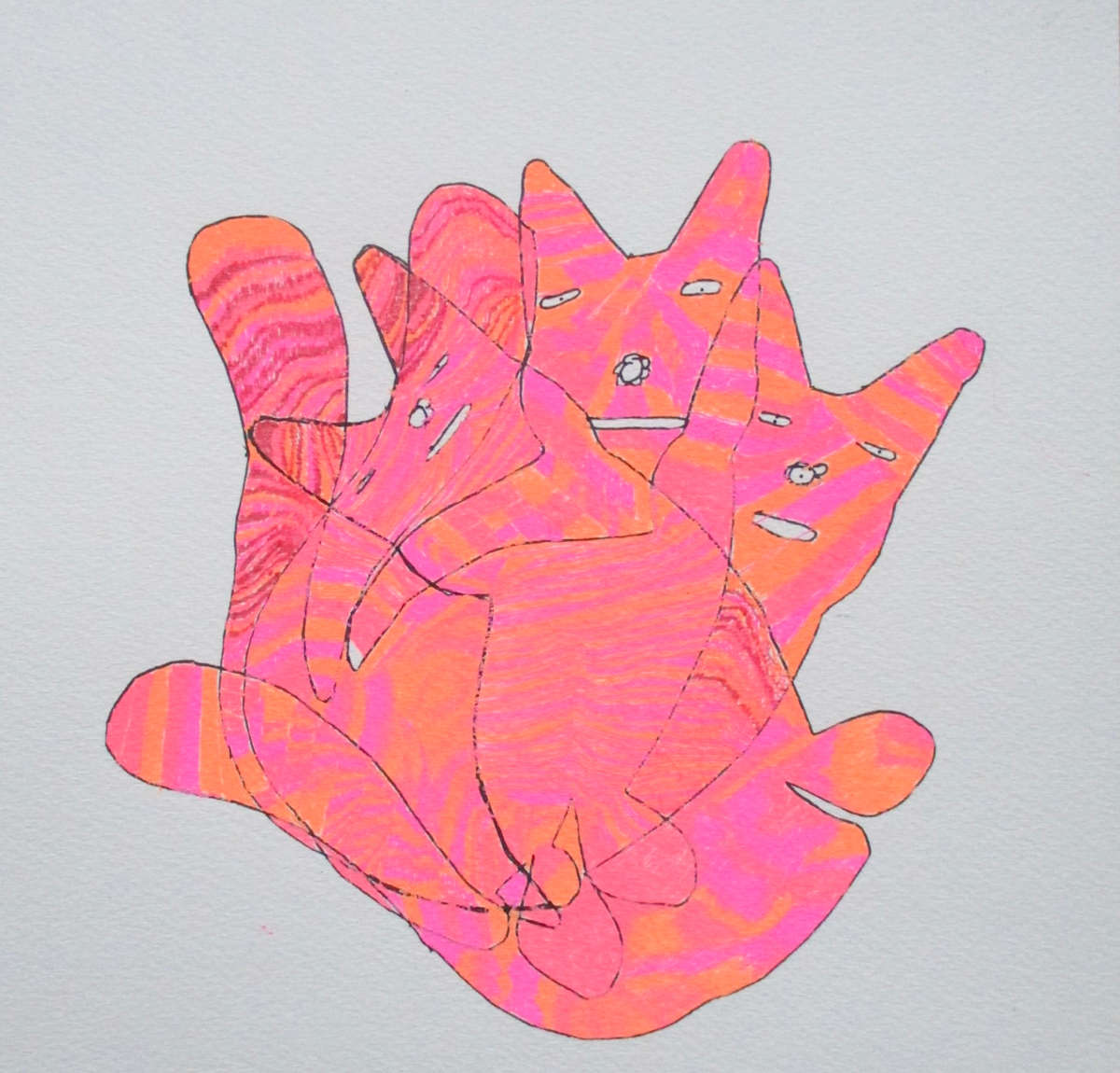 Pink Cats by Tanya Noske 