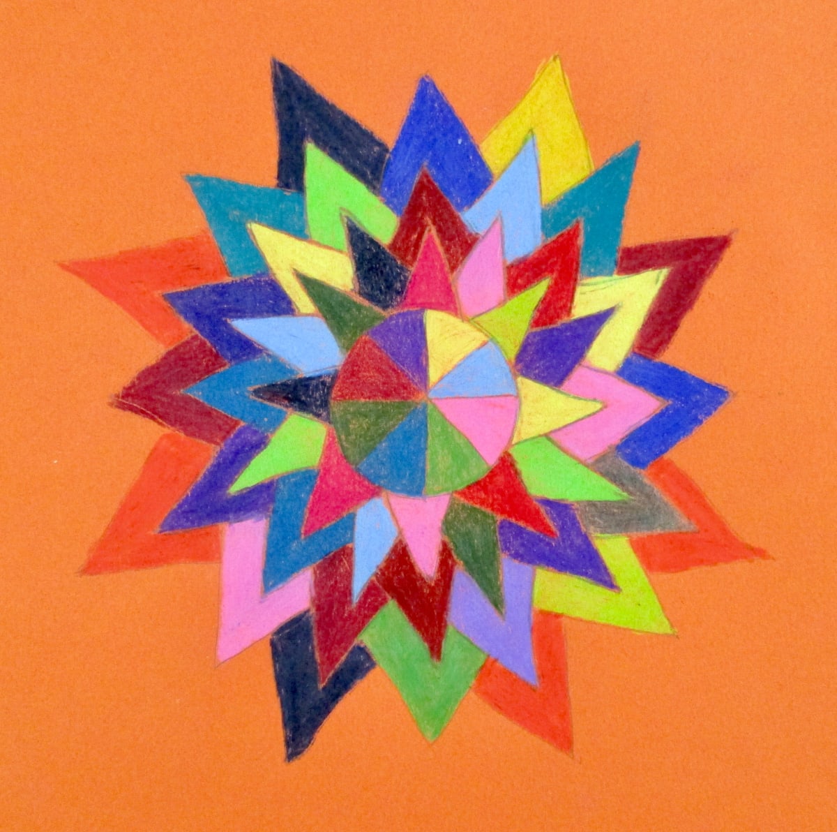 Orange Mandala by Toni Johnston 