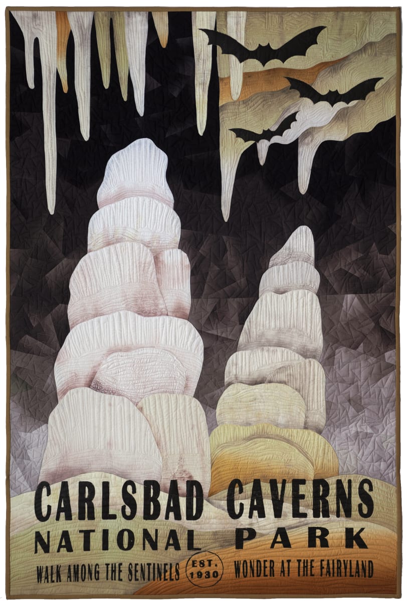 Beauty Beneath  Image: Beauty Beneath - Art quilt designed in the style of the national park posters.