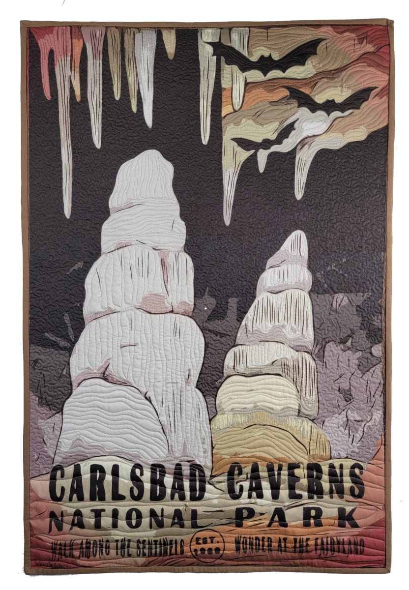 Carlsbad Caverns by Vicki Conley  Image: Quilted fabric print of the original Beauty Beneath