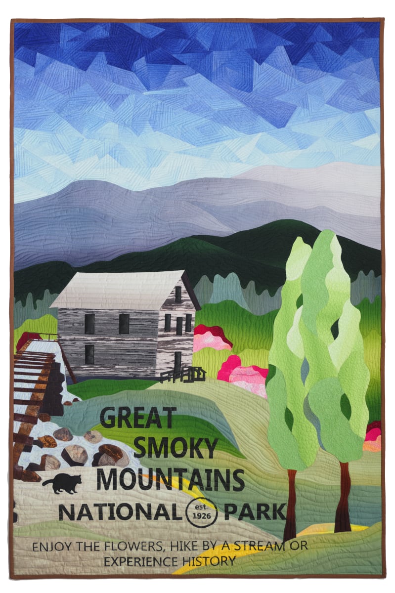 Time Gone By by Vicki Conley  Image: Time Gone By - Art quilt designed in the style of the historic National Park posters.