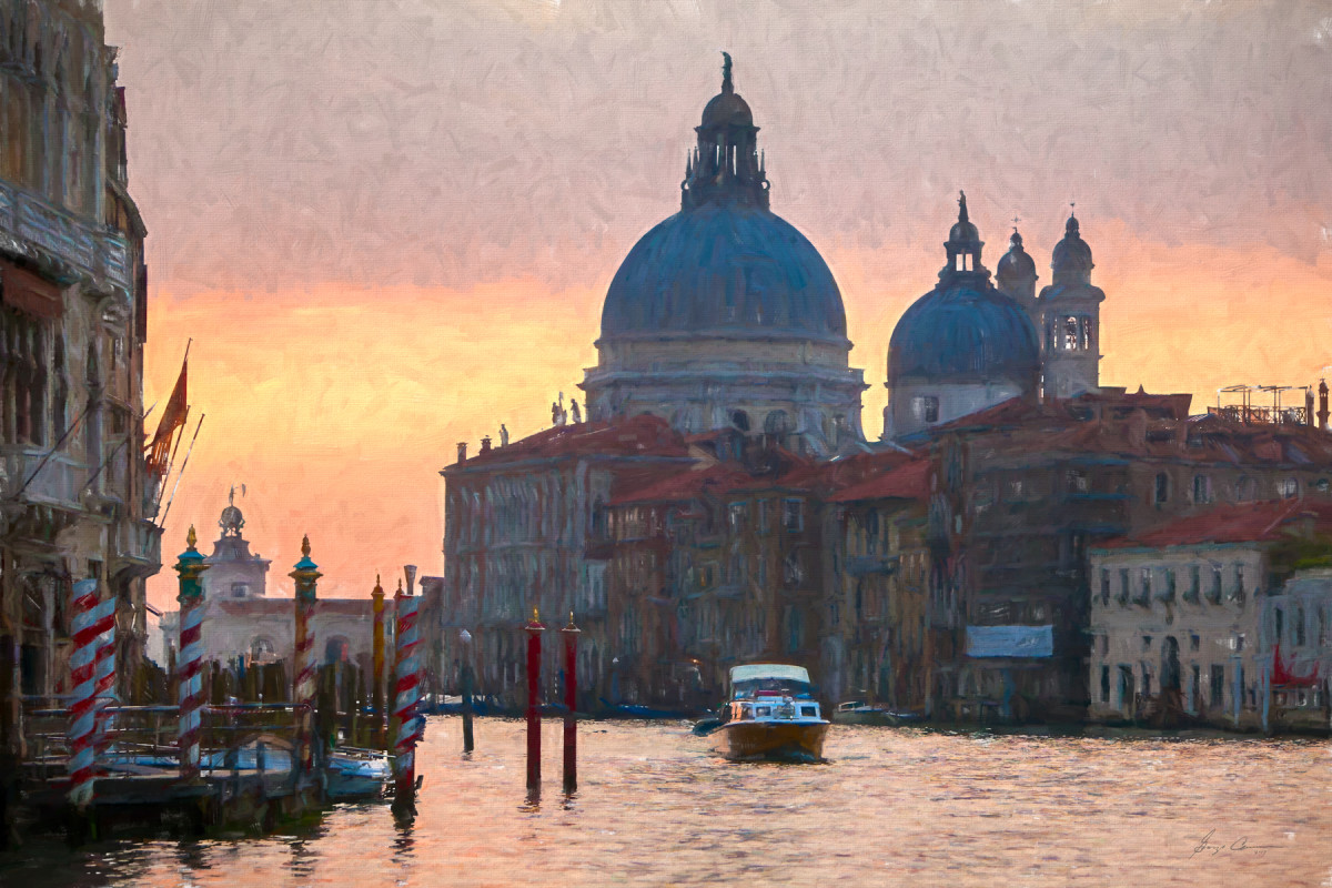 On the Grand Canal at Sunset by George Cannon 