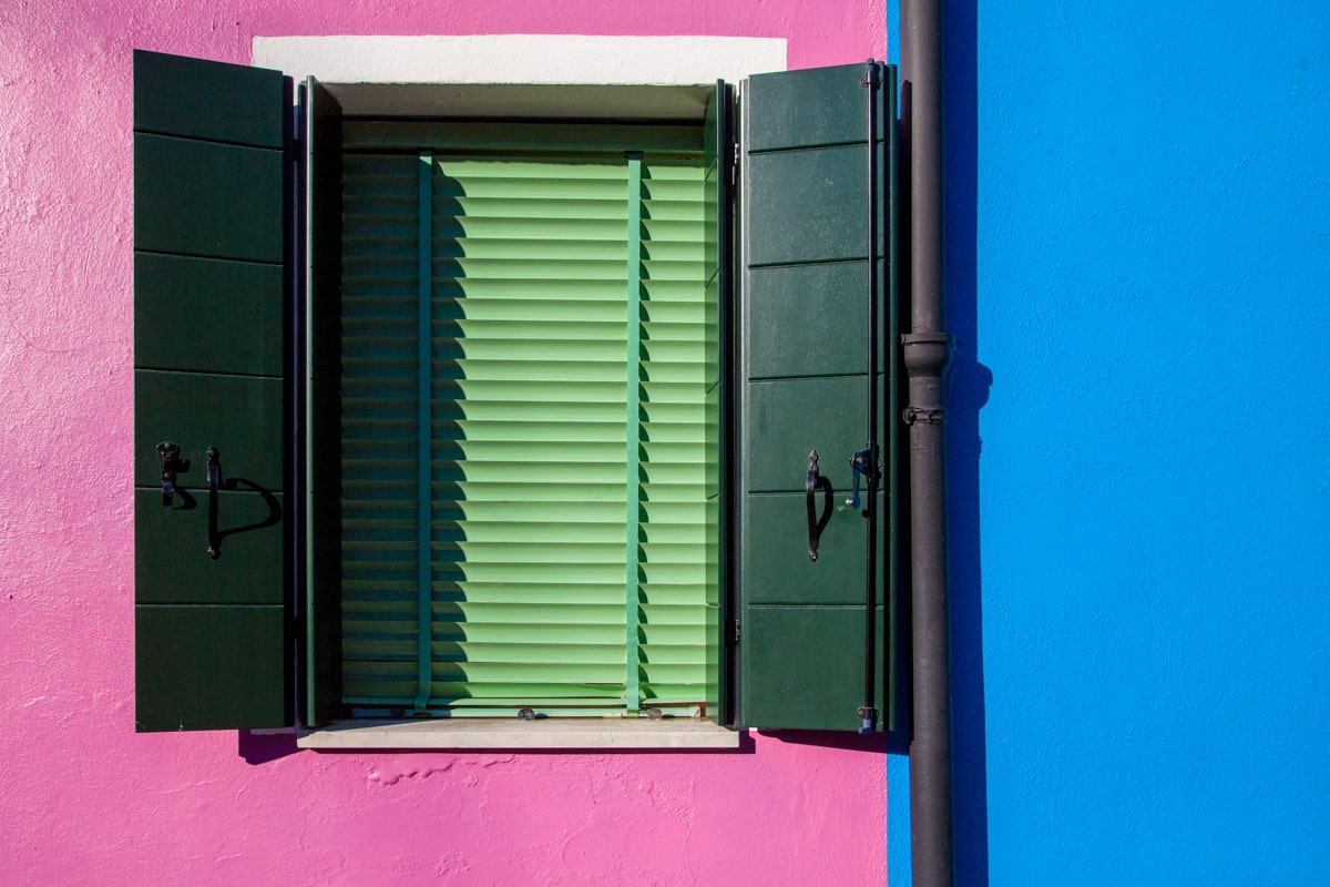 Window with Green Blinds, Burano, Italy 