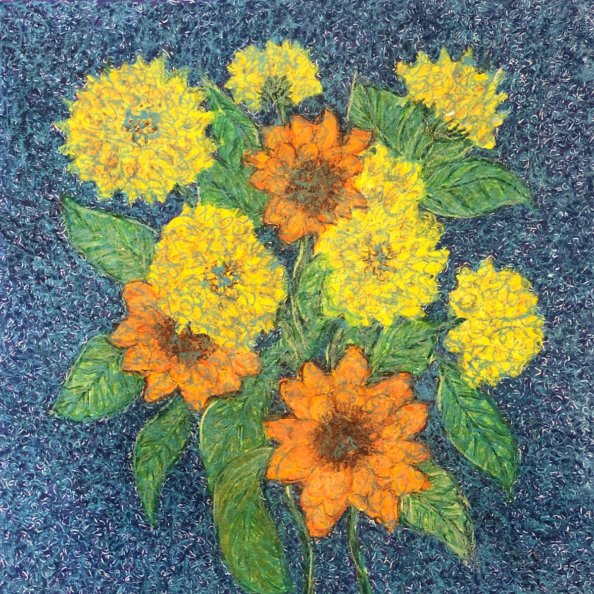 Yellow and Orange Flowers by Maria Hughes, Image 1.