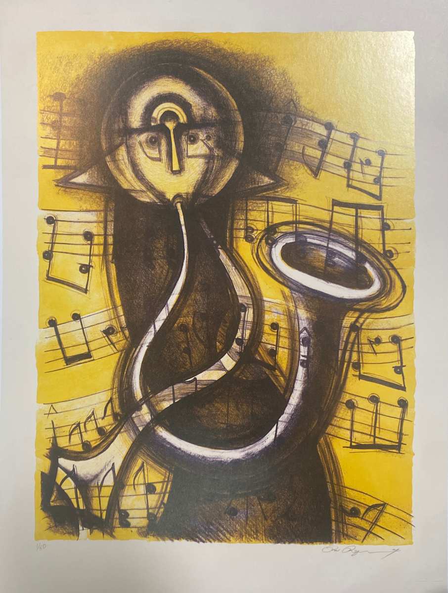 Musico con Sax by ROLANDO ROJAS, Image 1.