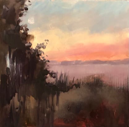 small scape-low country #3  Image: Scape Sketch Collection-special places on my journey of life

scape sketch-low country #3

6x6 oil on ampersand museum gesso panel 2022

This painting was inspired by the views of the marshlands in the low country of South Carolina.
