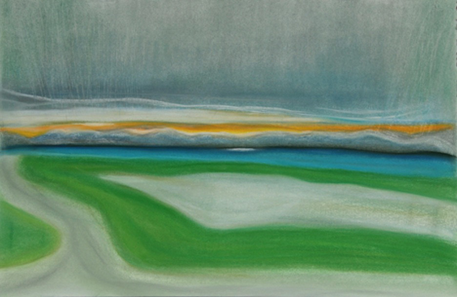 View from Studio 217 IV by Erika Koenig-Workman  Image: Garry Point Parking Lot with Fraser River in the background