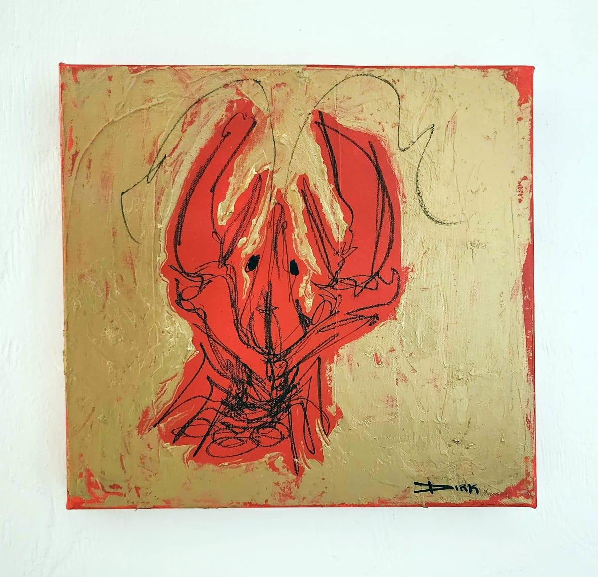 Crawfish on canvas #14 by Dirk Guidry 