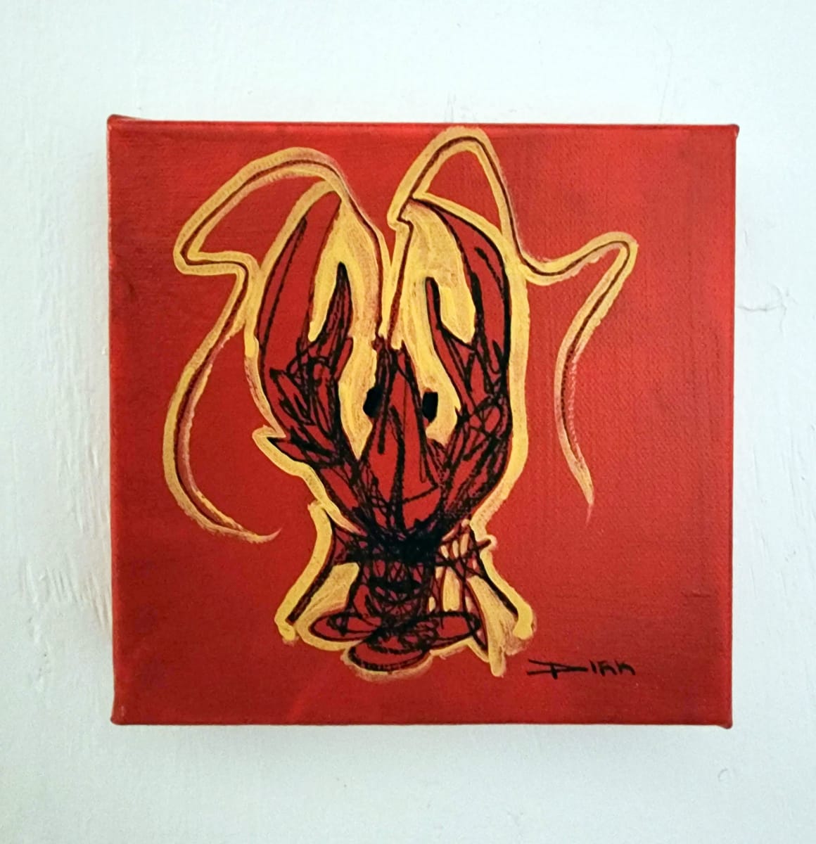 Crawfish on canvas #3 by Dirk Guidry 