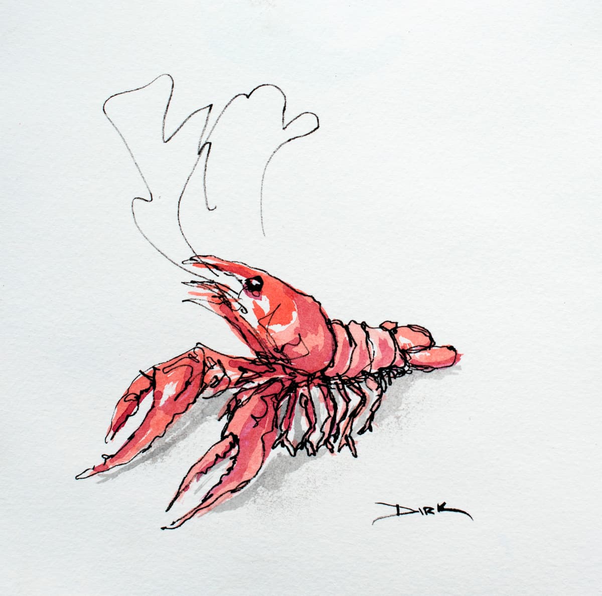 Crawfish on paper #13 by Dirk Guidry 