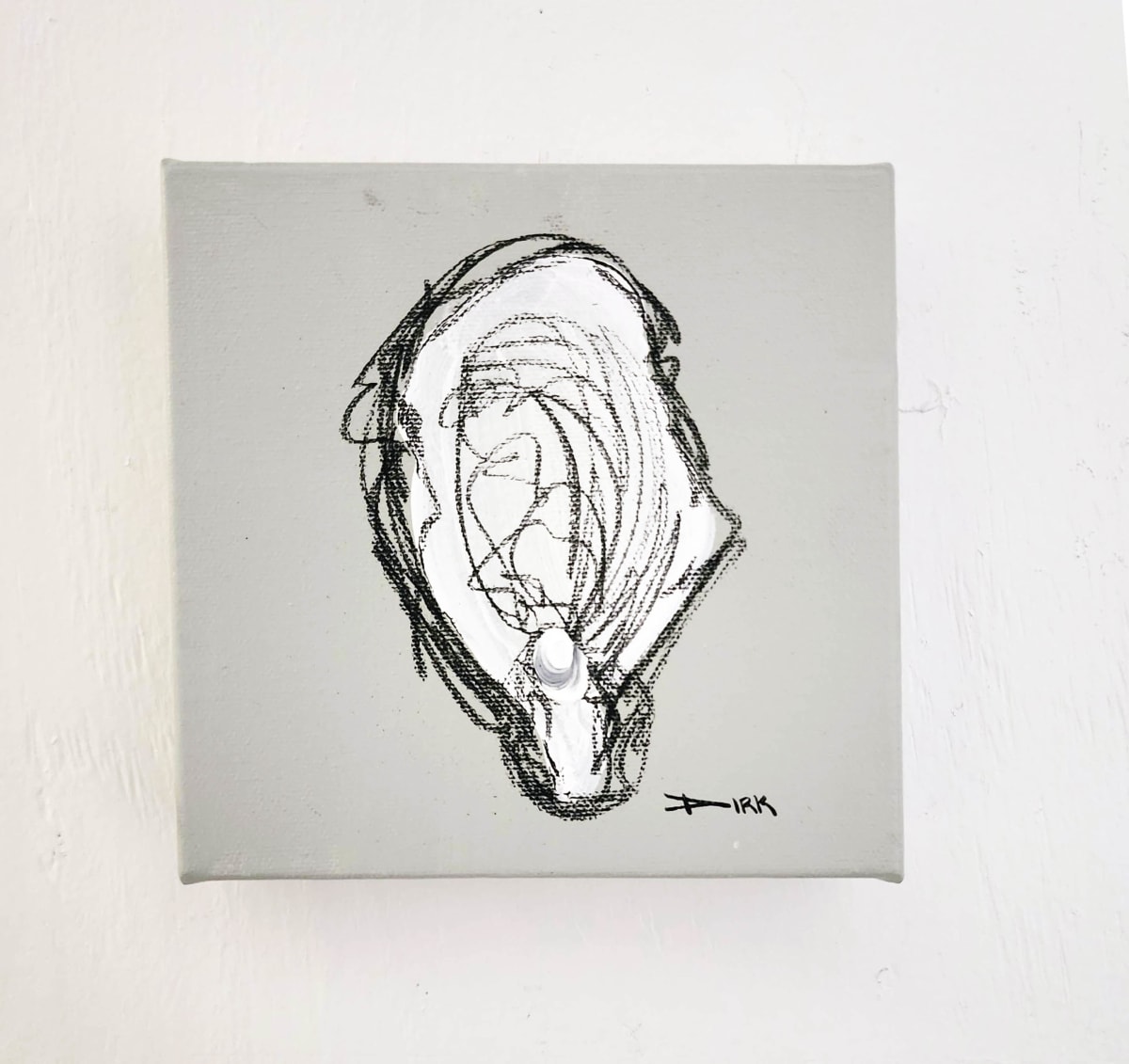 Oyster on canvas #1 by Dirk Guidry 
