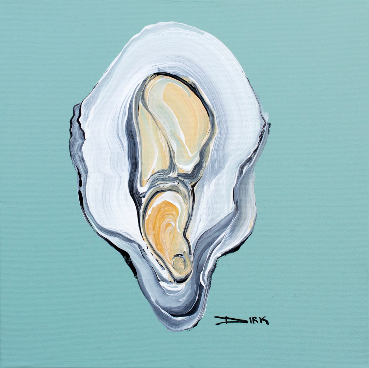 Oyster on canvas #4 by Dirk Guidry 