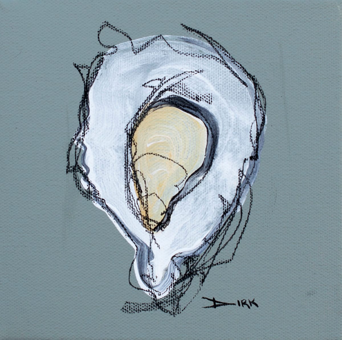 Oyster on canvas #5 by Dirk Guidry 