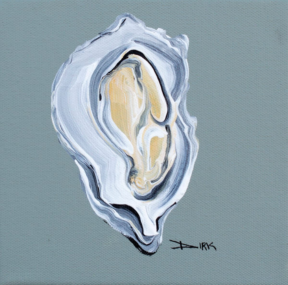 Oyster on canvas #7 by Dirk Guidry 