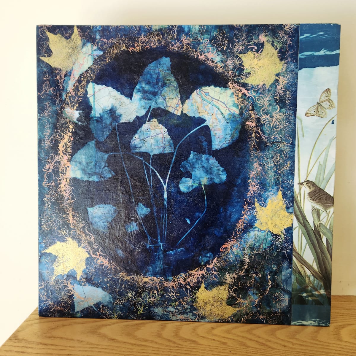 Rhode Island: Violets, Seaside Sparrow, Red Maple by Madge Evers  Image: Rhode Island: Violets, Sea Sparrow, Red Maple