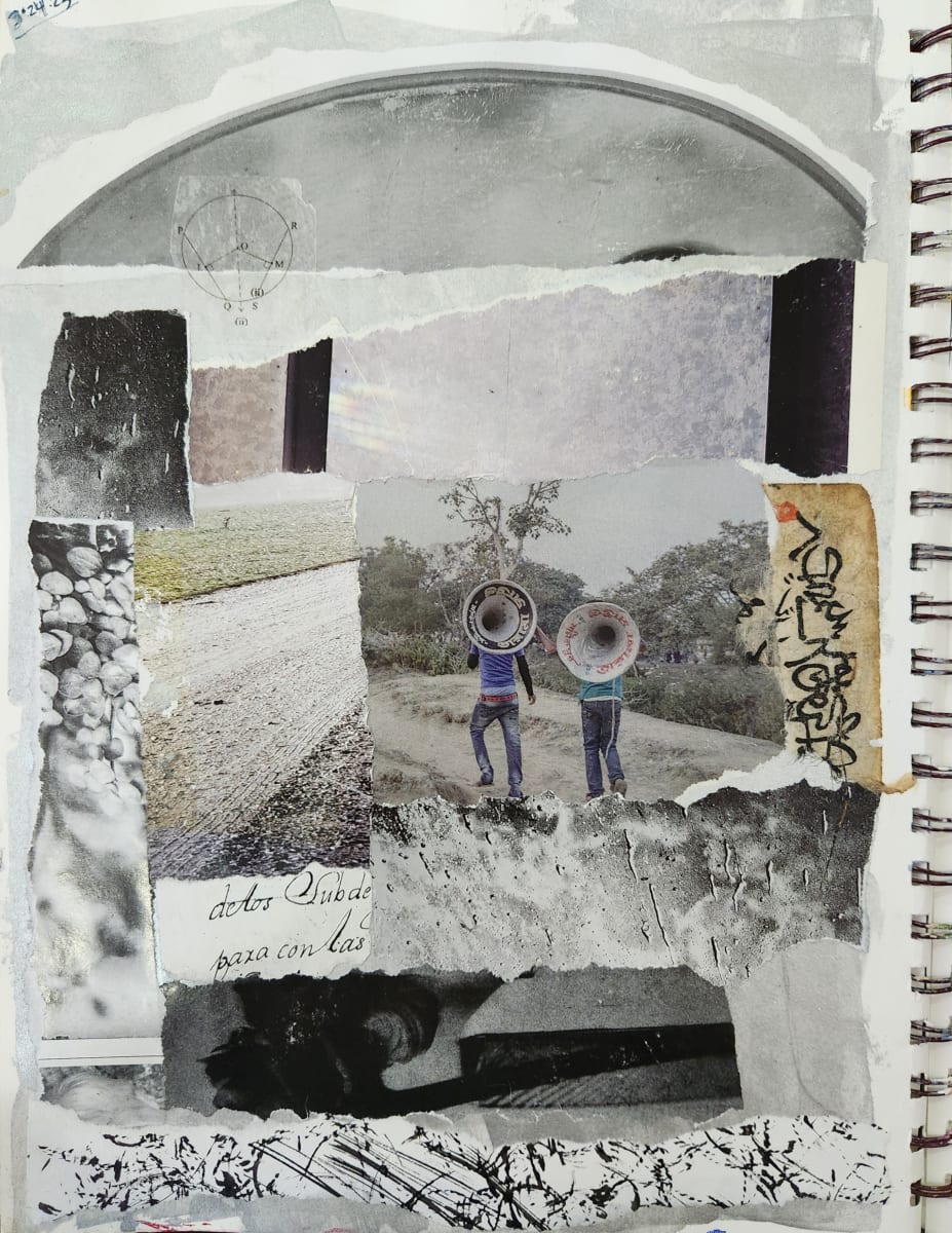 Untitled - collage (2 tubas) by Corrie McCluskey 